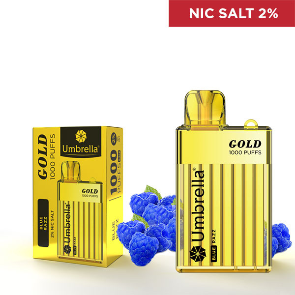 Puffs Vape 1000 PUFFS Gold Umbrella VAPE 1000 PUFFS Gold - Blue Razz 2%