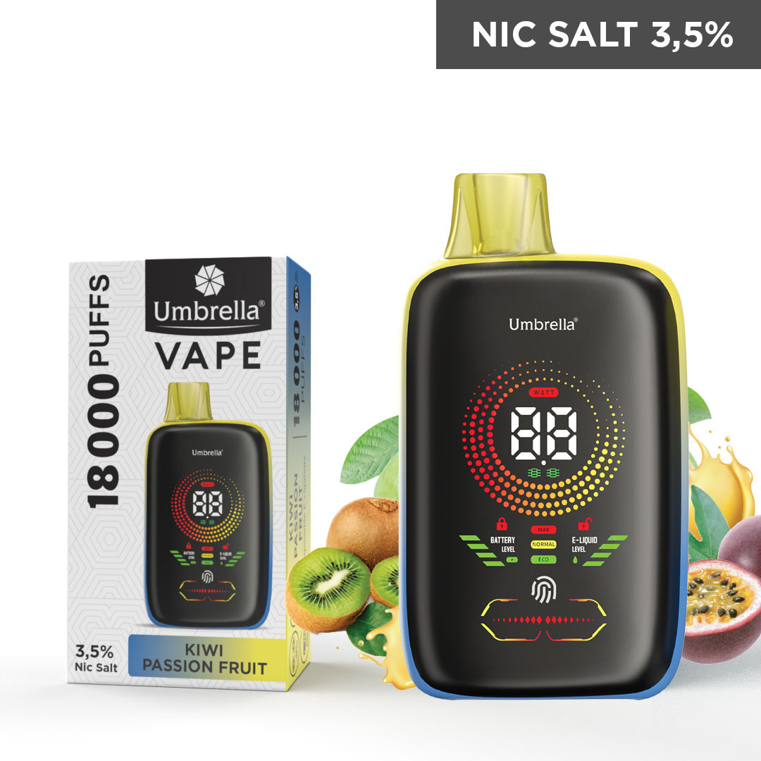 Puffs Vape 18000 PUFFS Umbrella VAPE 18000 PUFFS KIWI PASSION FRUIT 3.5%