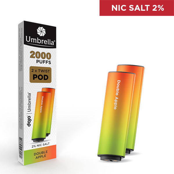 TWIST VAPE Umbrella 2 x Twist  POD 2000 puffs Umbrella Umbrella TWIST POD 2 kom - DOUBLE APPLE 20mg