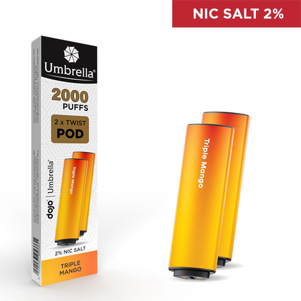 TWIST VAPE Umbrella 2 x Twist  POD 2000 puffs Umbrella Umbrella TWIST POD 2 kom - TRIPLE MANGO 20mg