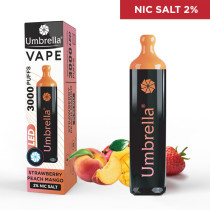  E-cigarete  VAPE 3000 PUFFS LED Strawberry Peach Mango 2%